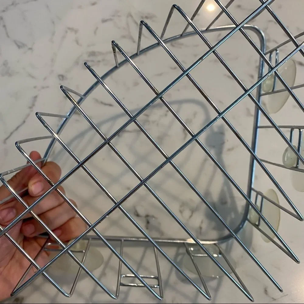 SMALL/MEDIUM Corner Shower Silver Basket